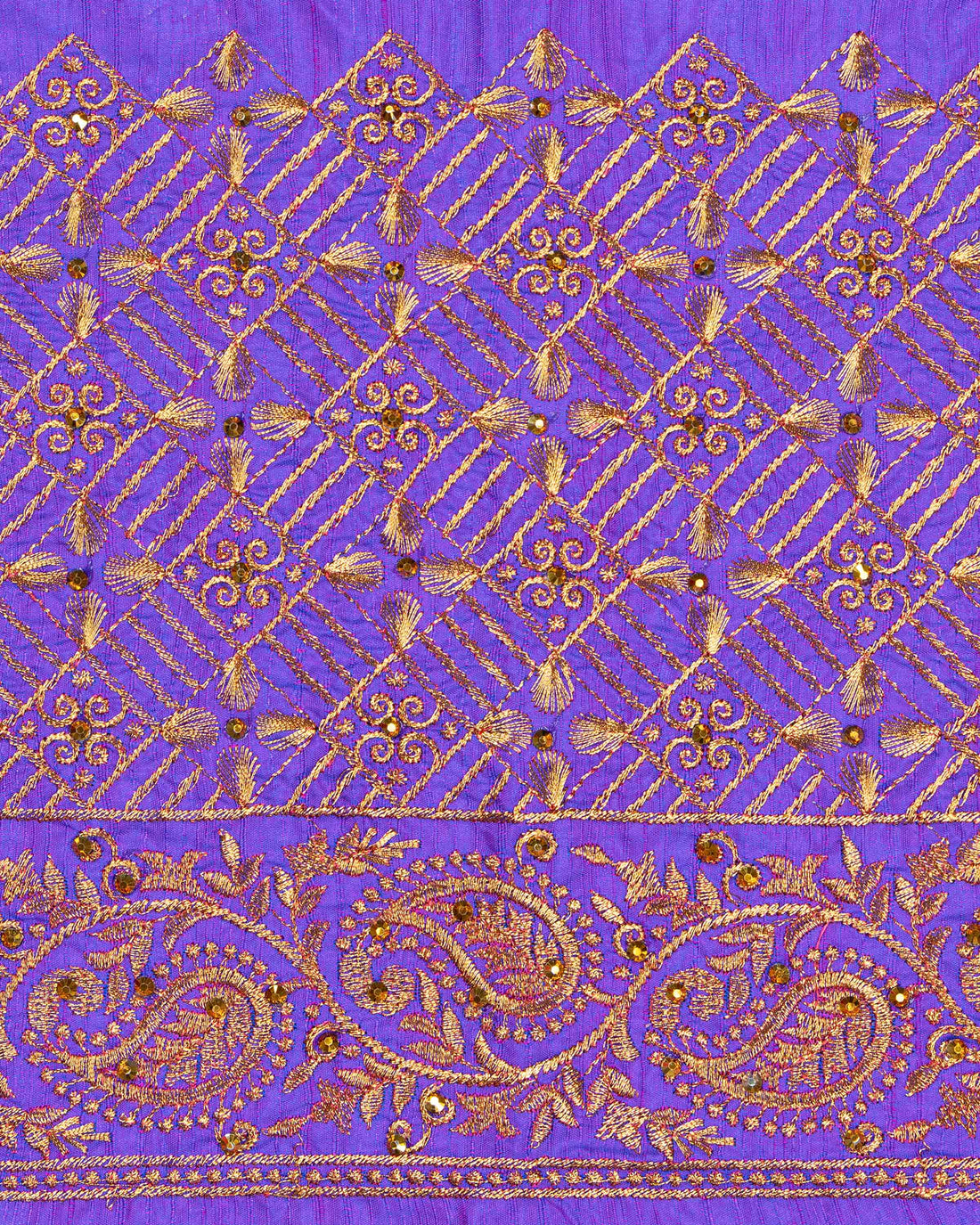 Violet Embroidered Unstitched Blouse Material