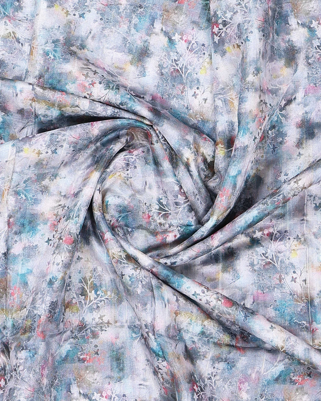 Floral Pattern Dola Silk Saree With Woven Border - Multi