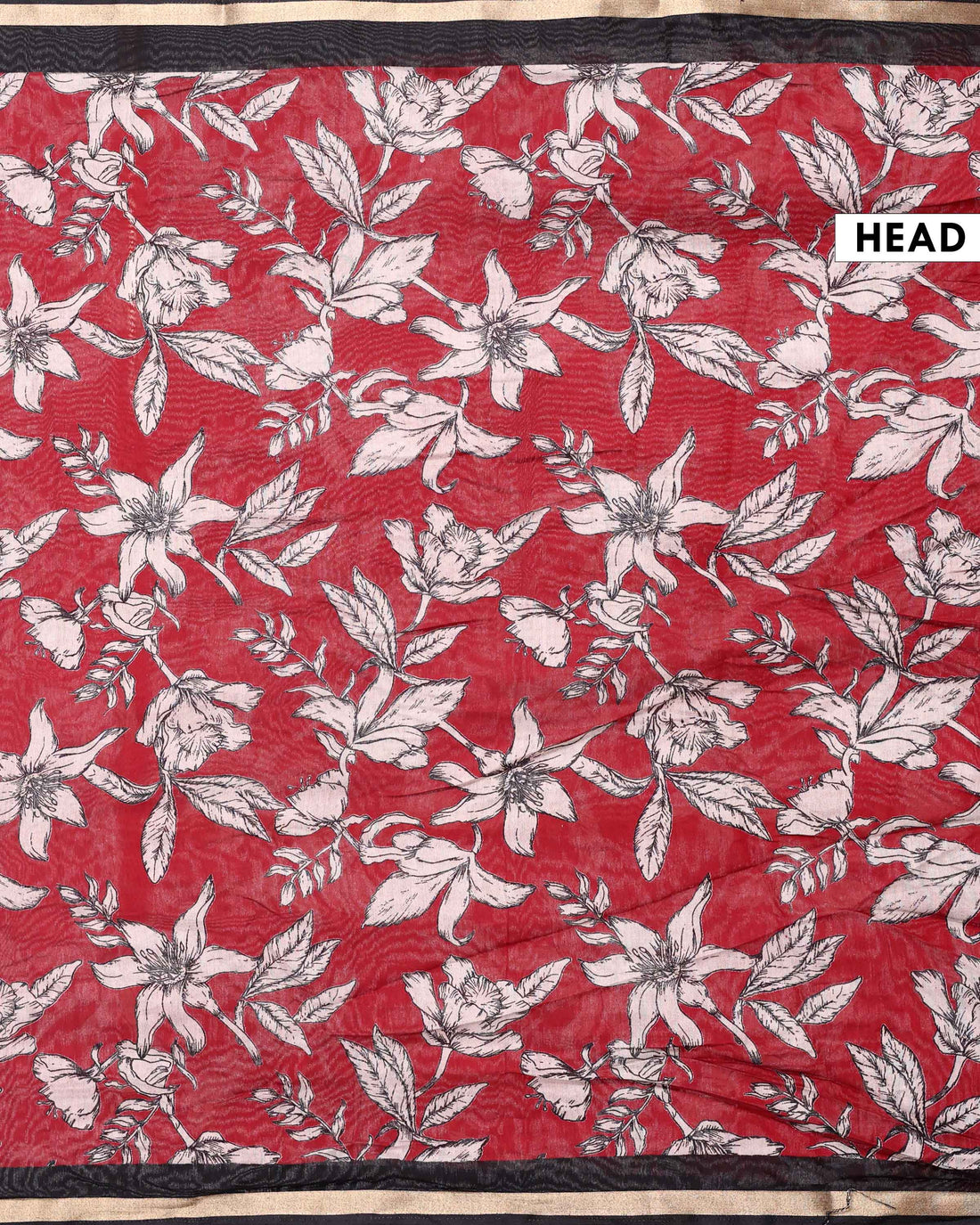 Elegant Semi Chanderi Saree with Exclusive Floral Motifs and Zari Border - Red