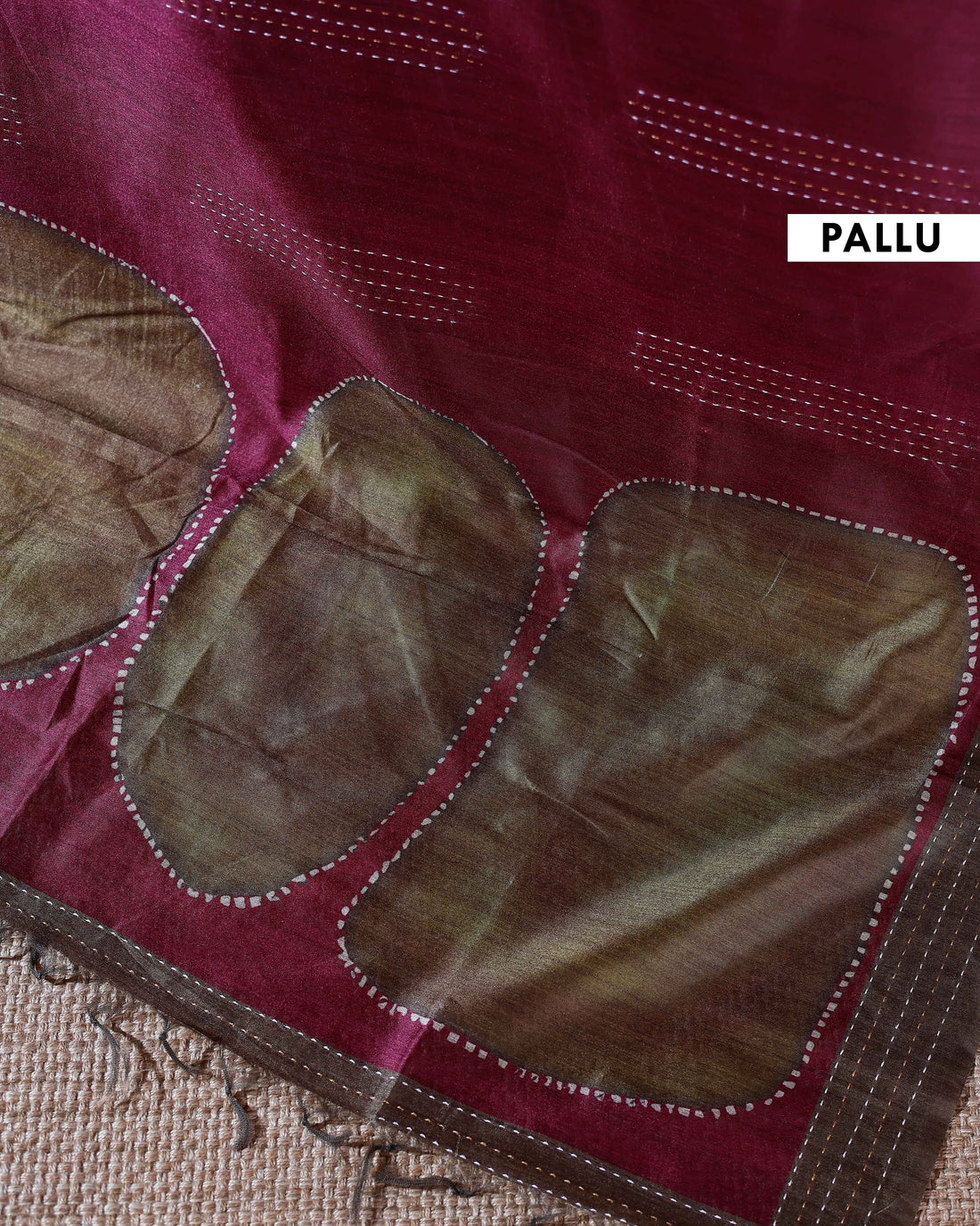 Handcrafted Kantha Cotton Saree with Contrast Patch Design and Intricate Stitch Embroidery - Pink