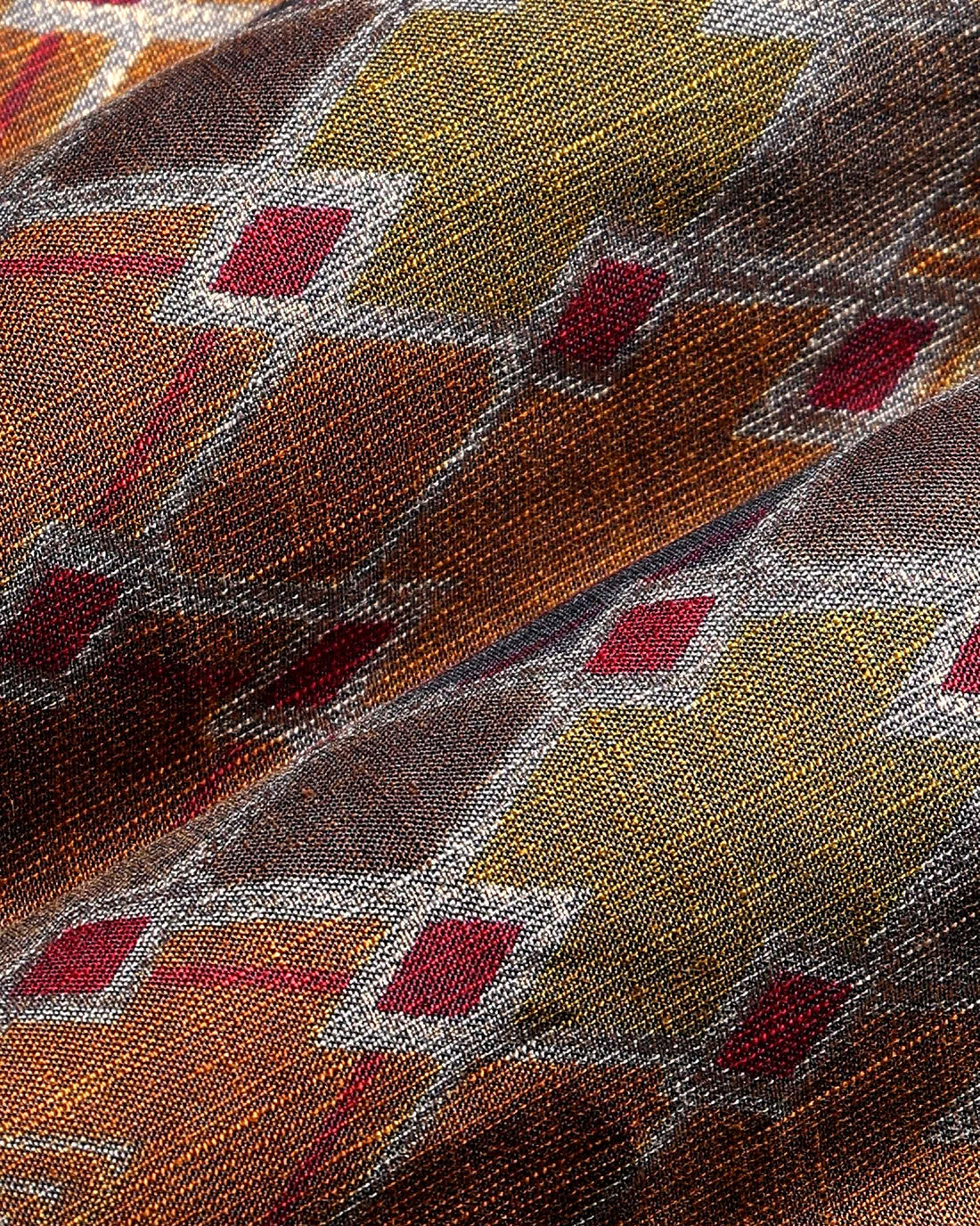 Women’s Handloom Cotton 1 Meter Blouse Material with Ikkat Inspired Motifs - Multi