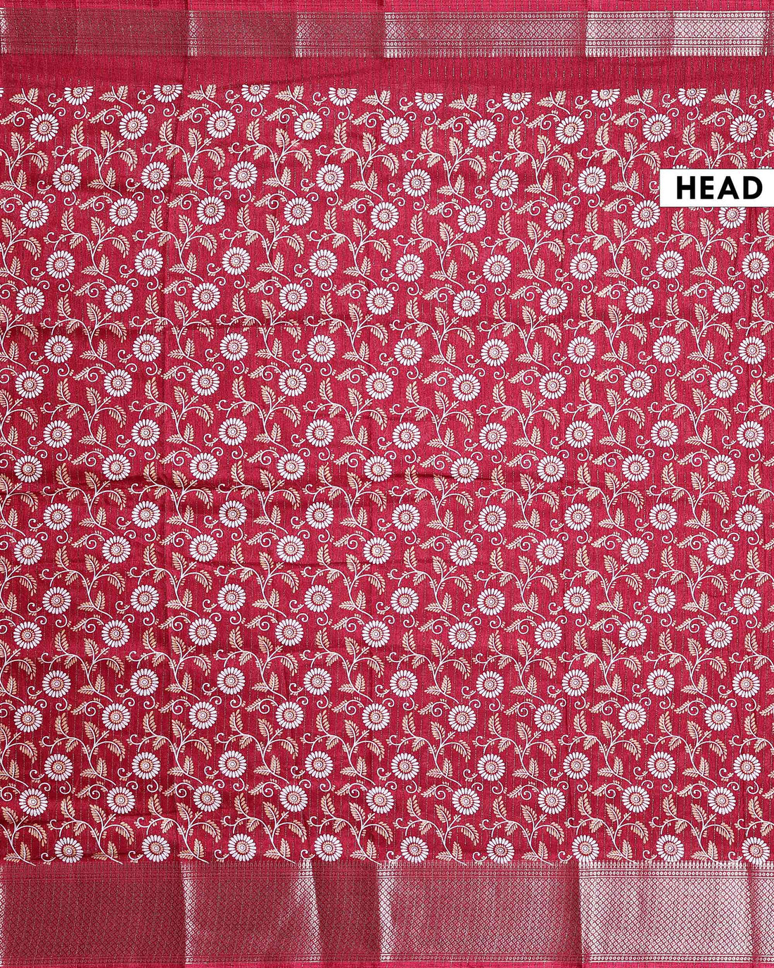 Elegant Dola Silk Saree with All-Over Floral Vine Motifs and Rich Traditional Zari Woven Border - Maroon