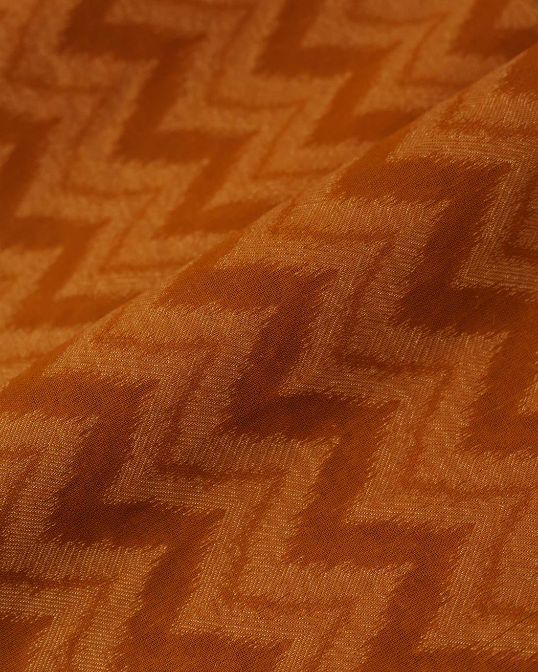 Traditional Women’s Cotton 1 Meter Blouse Material with Smooth Plain Chevron Weave - Brown