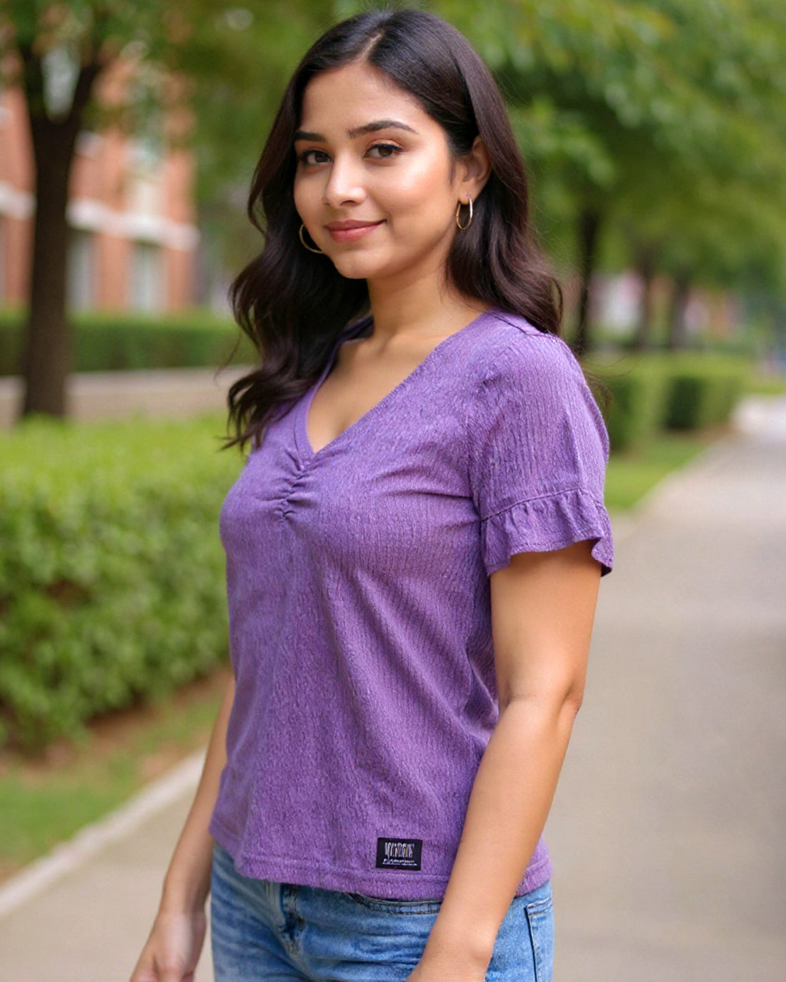 Women Purple Colour T-Shirt