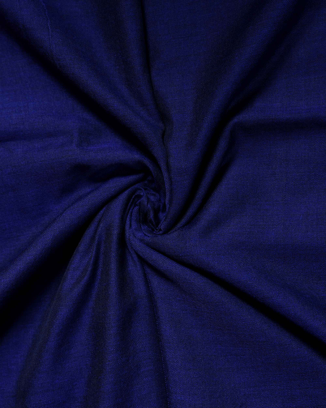 Traditional Handloom Khadi Cotton Saree with Woven Border and Contrast Printed Blouse Piece - Royal Blue