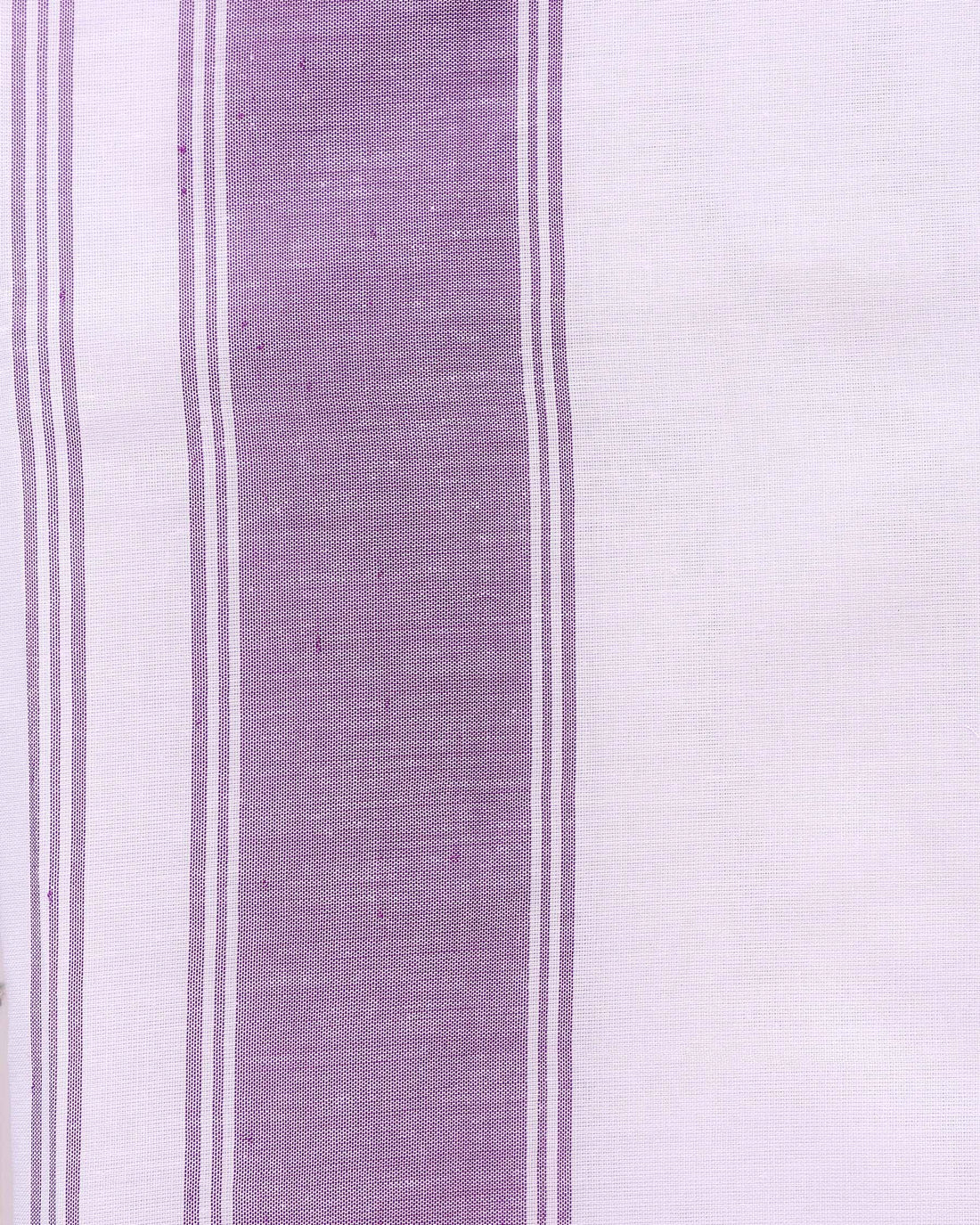 Men’s Traditional Handloom 9 Mulam Cotton Dhoti with Purple Border - Off White
