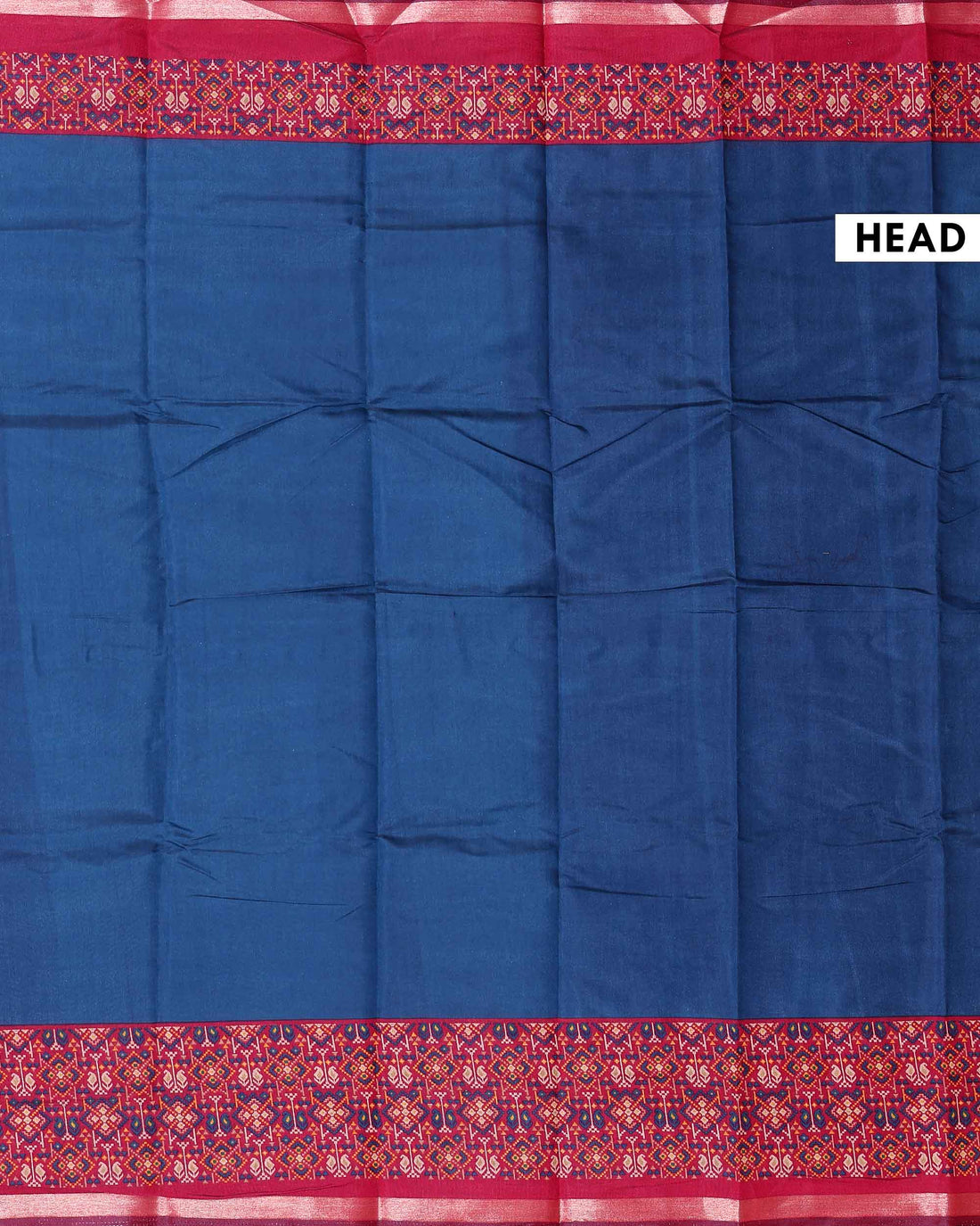 Elegant Semi Chanderi Saree with a Plain Body and Floral Inspired Border Border - Blue
