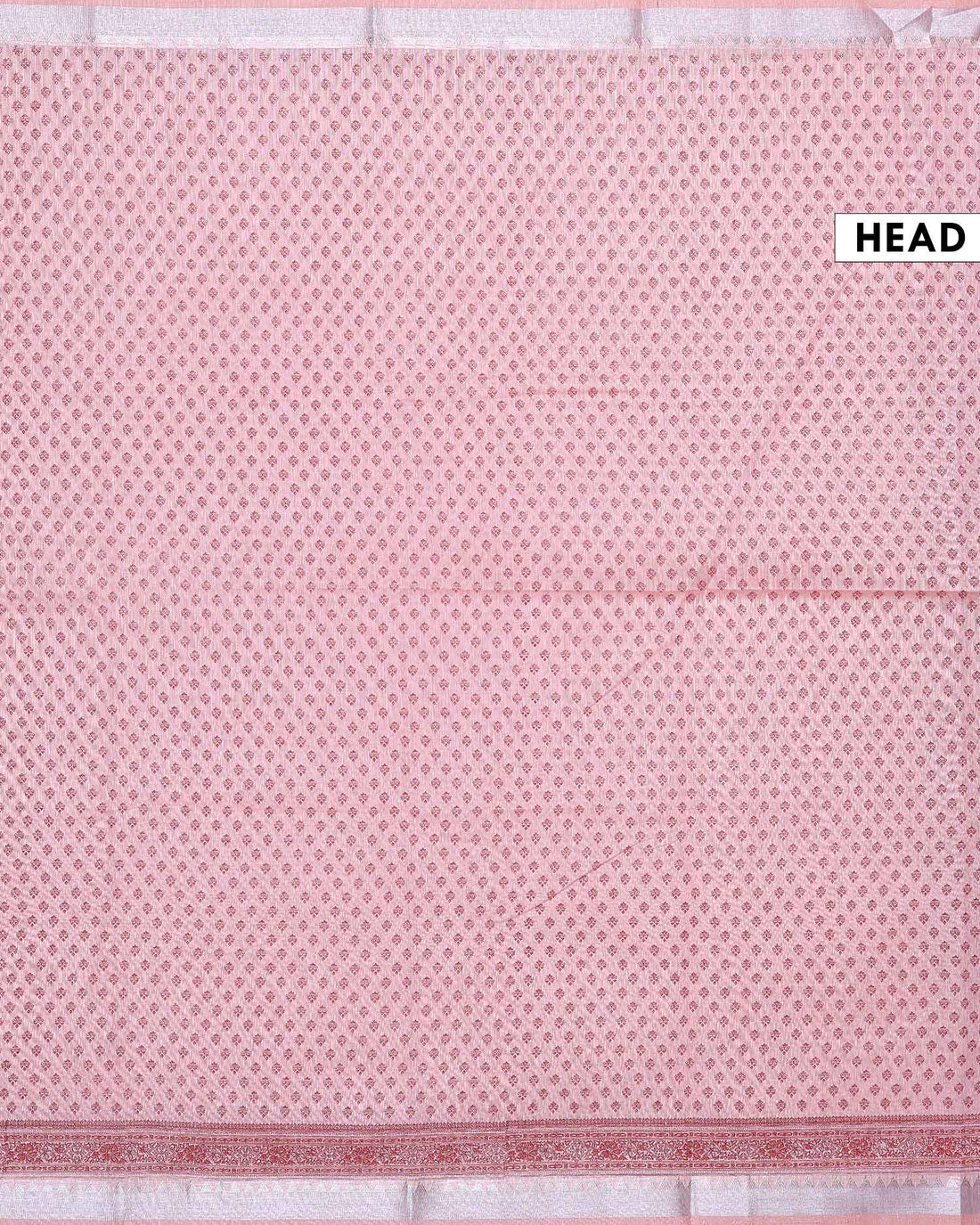 Elegant Linen Cotton Saree with Allover Traditional Buta Motifs and Intricately Woven Ethnic Border - Peach