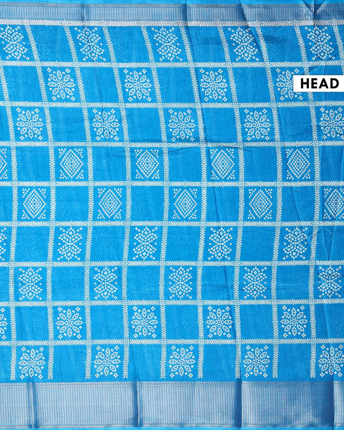 Elegant Dola Silk Saree with Traditional Geometric Square Buta Motifs and Intricately Woven Classic Border - Sky Blue