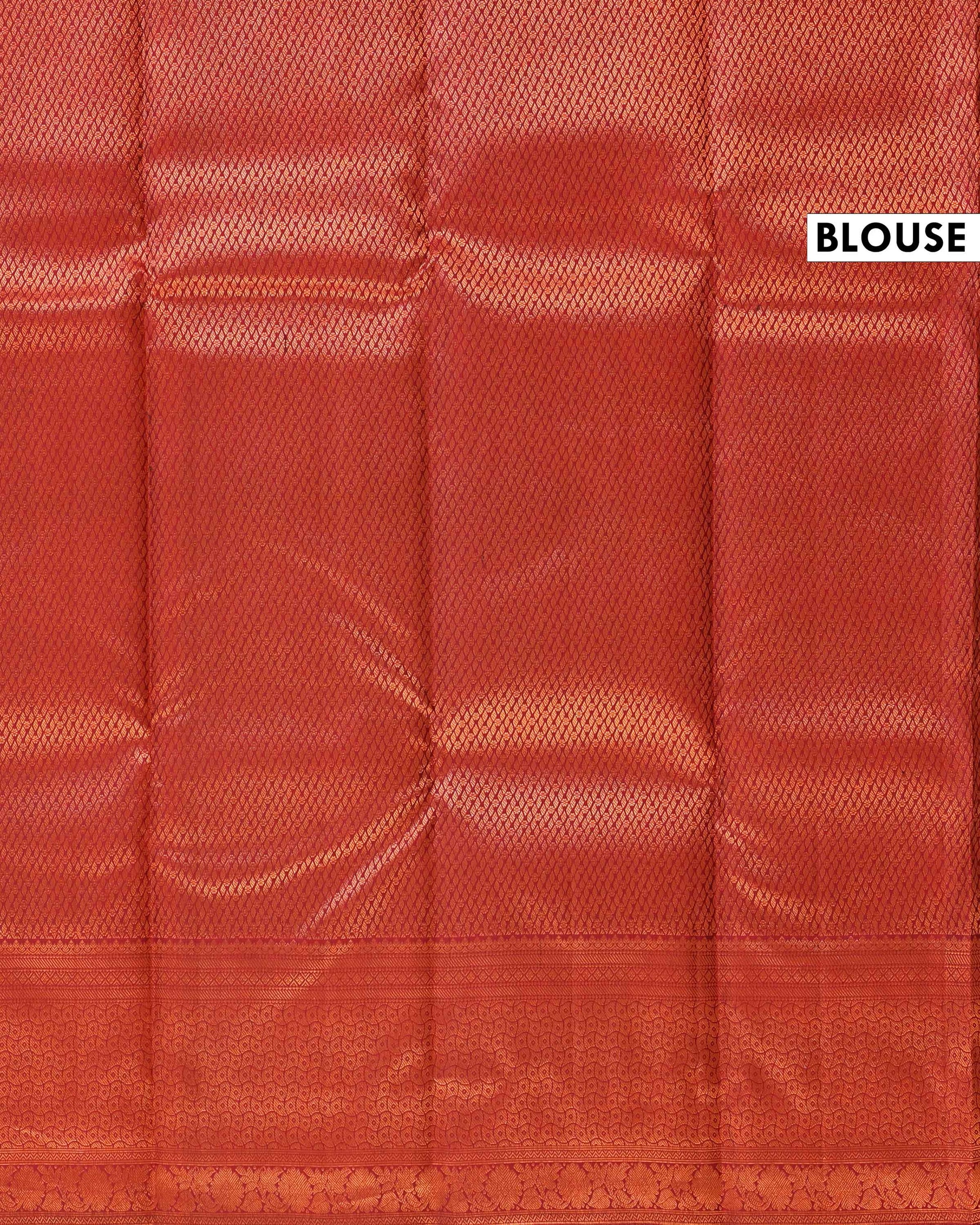 30-3_9a09f8cc-3eb6-417c-9617-Kanchipuram Pure Silk Saree with Zari Checks and Intricate Weave Border - Red-Blouse