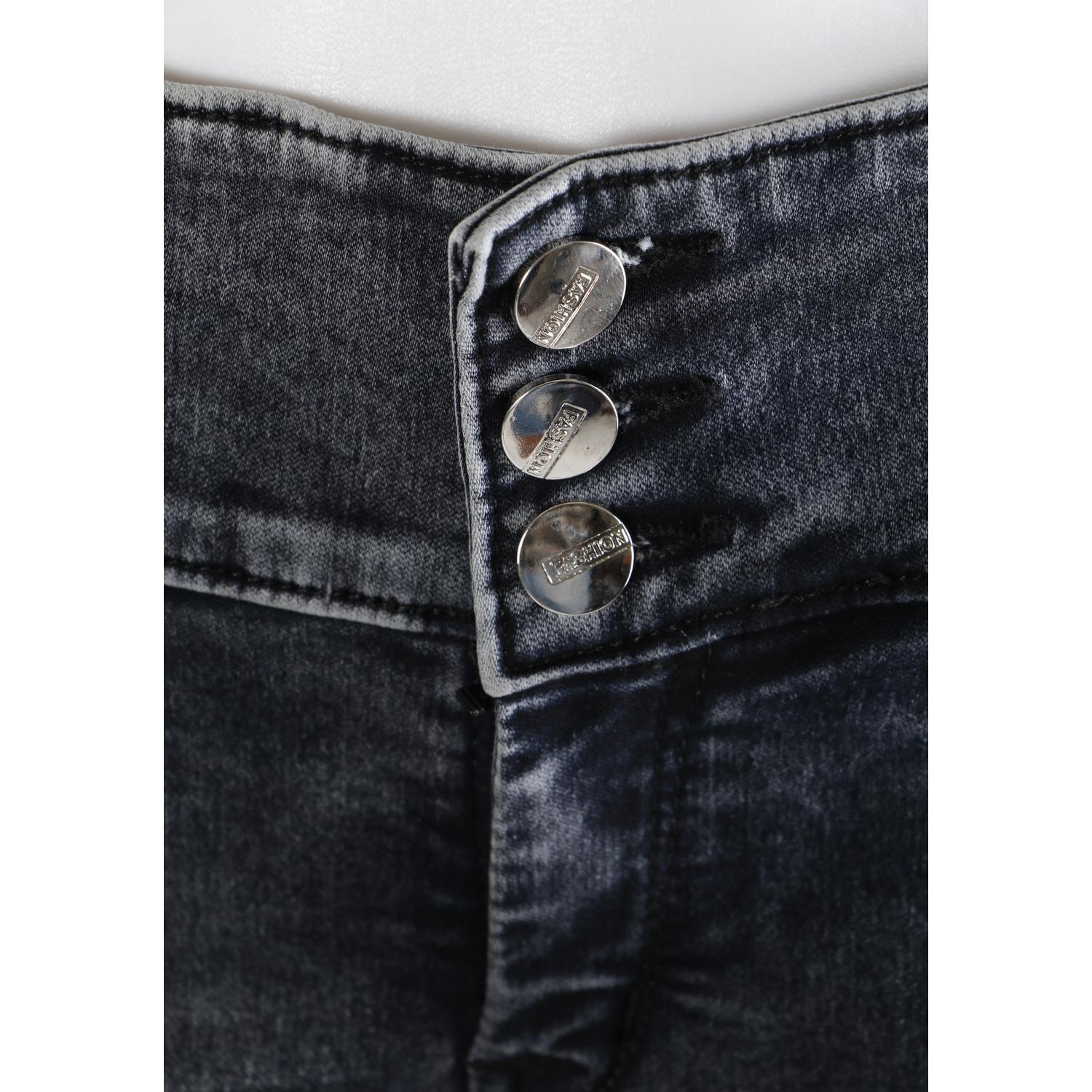 Buy Women Black Pencil Cut  Button Jeans Online