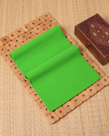 Traditional Women’s Cotton 1 Meter Blouse Material with Smooth Plain Weave - Parrot Green