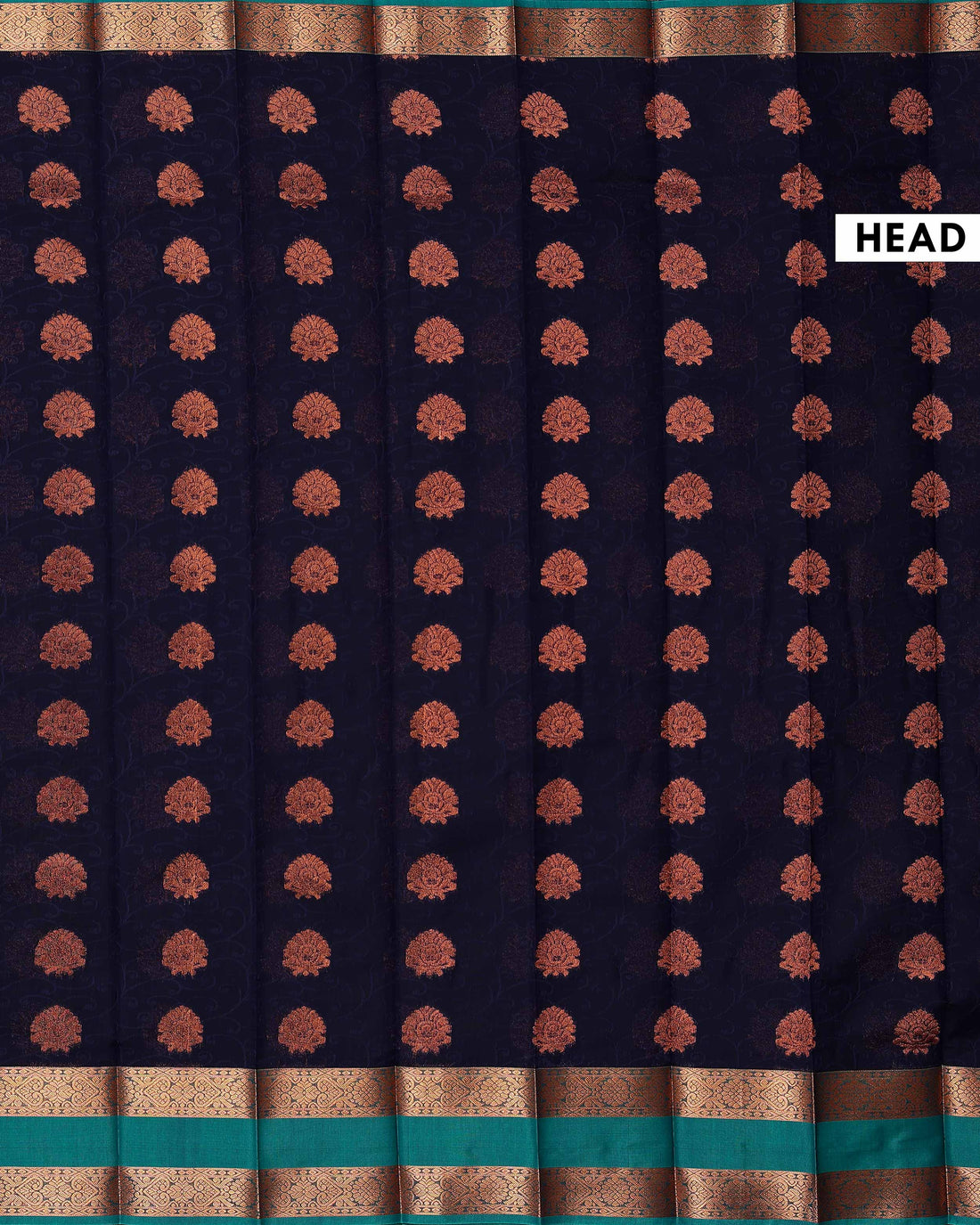 Elegant Elampillai Handloom Woven Silk Cotton Saree with Traditional Motifs - Navy Blue