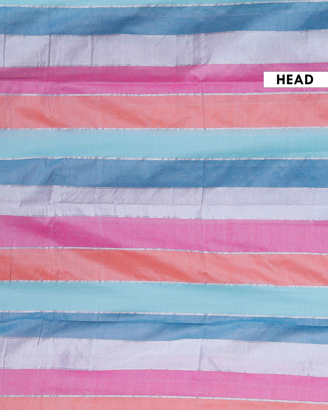 Handwoven Mul Mul Cotton Saree with Bold Striped Pattern and Tassel Detailing - Multi