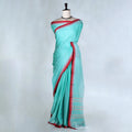 Aqua Green Mangalagiri Cotton Saree for Women | Festive Summer Collection | Jeyachandran - Full View
