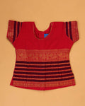 Classic Kids Pattu Pavadai Readymade a Traditional Ethnic Gown with Zari Border and Puff Sleeves, Pink