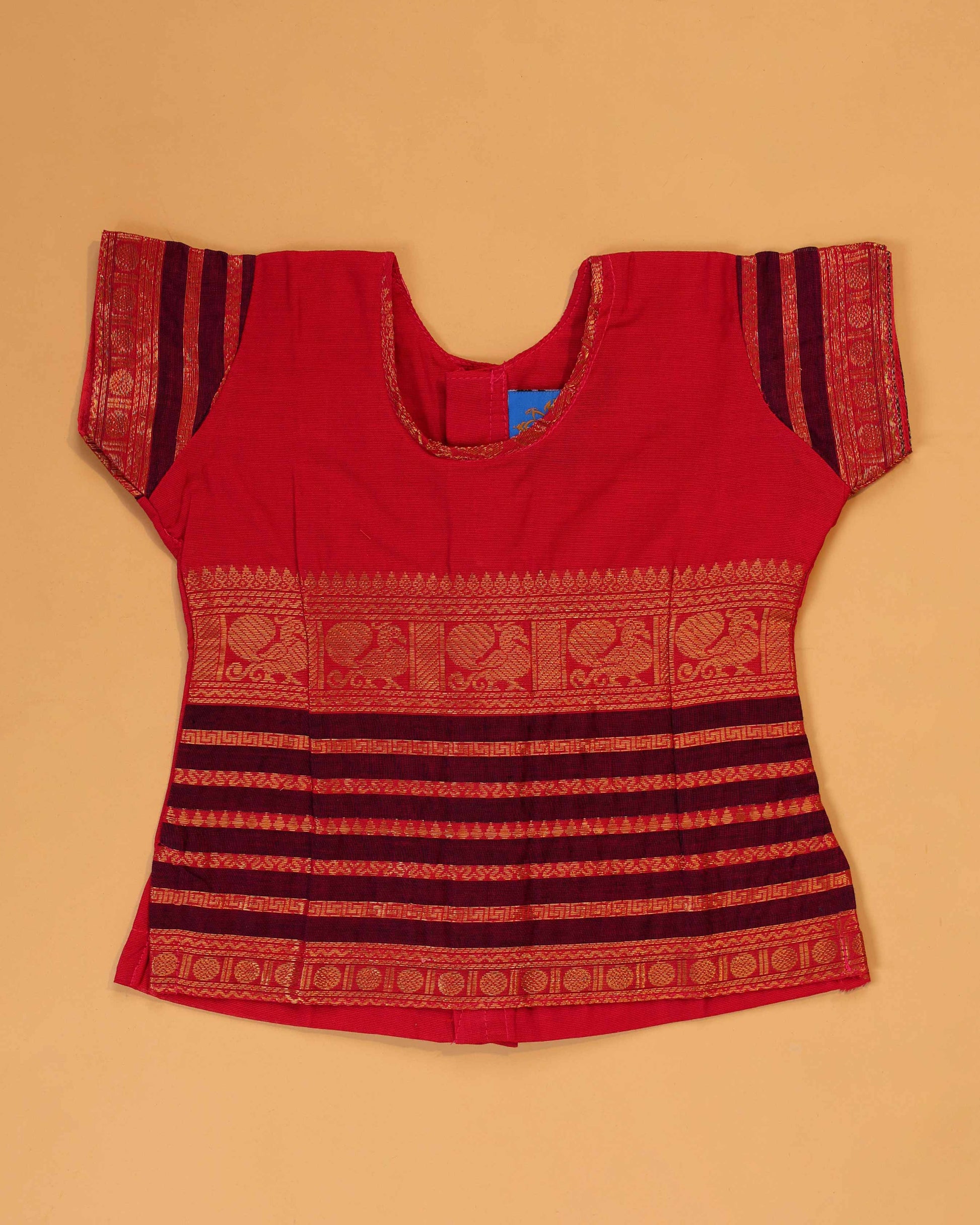 Classic Kids Pattu Pavadai Readymade a Traditional Ethnic Gown with Zari Border and Puff Sleeves, Pink