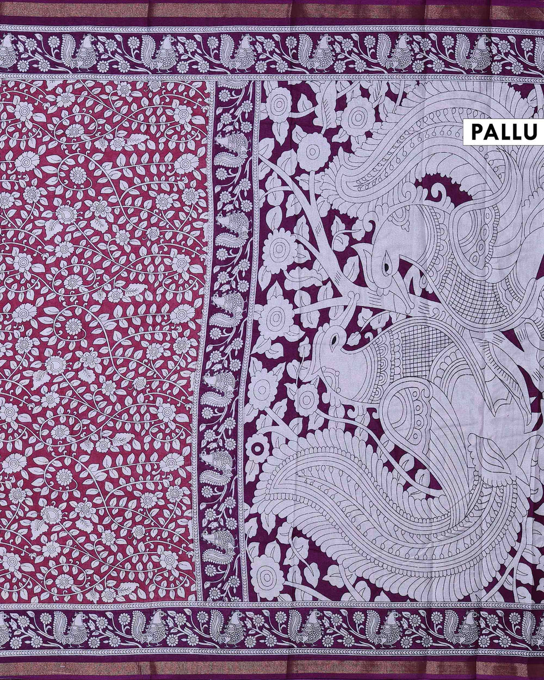 Elegant Semi Chanderi Saree with Intricate Floral & Traditional Motifs and Woven Border - Purple