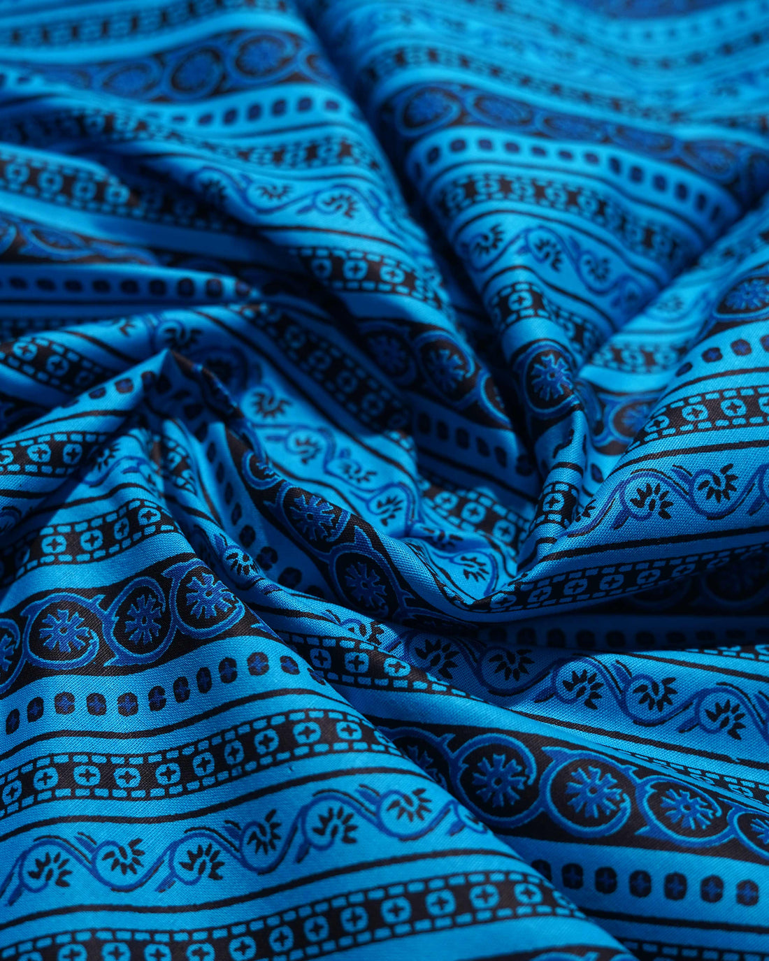 Women's Unstitched Cotton Printed Salwar with Dupatta  - Blue