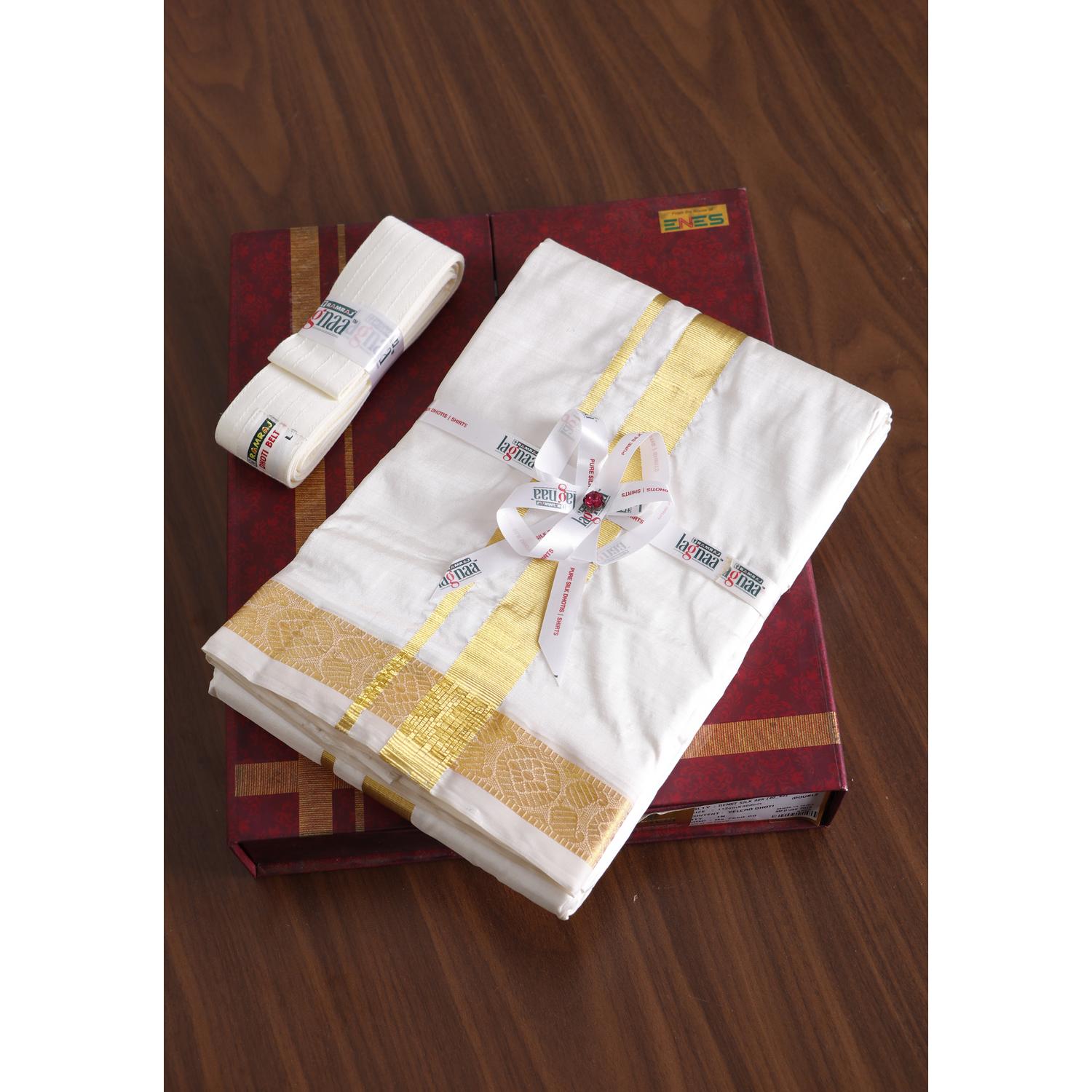 Ramraj Pure Silk Dhoti With Compliment Belt Free (8 Mulam)
