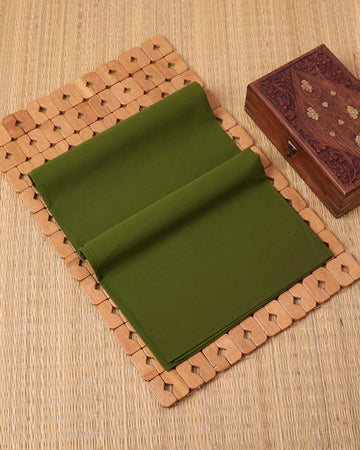 Traditional Women’s Cotton 1 Meter Blouse Material with Smooth Plain Weave -Olive Green