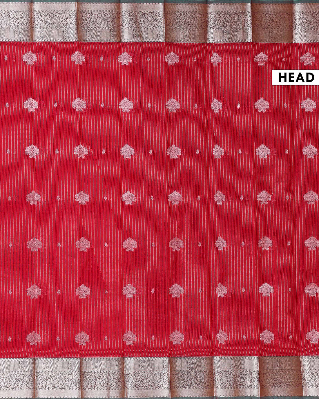 Elegant Elampillai Handloom Silk Cotton Saree with Intricate Silver Zari Motifs and Detailed Border - Red