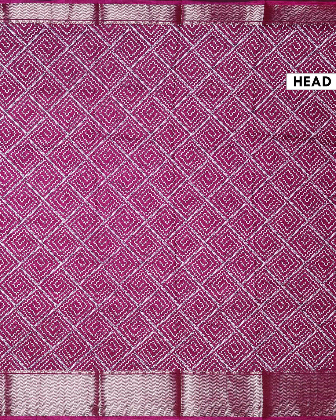 Elegant Dola Silk Saree with All-Over Diamond Bandhani Inspired Motifs and Elegant Woven Border - Purple