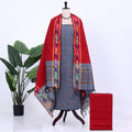 Light Grey Cotton Unstitched Salwar Material for Women | Ethnic Summer Collection | Jeyachandran - Full View