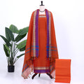 Orange Cotton Unstitched Salwar Material for Women | Ethnic Summer Collection | Jeyachandran - Full View