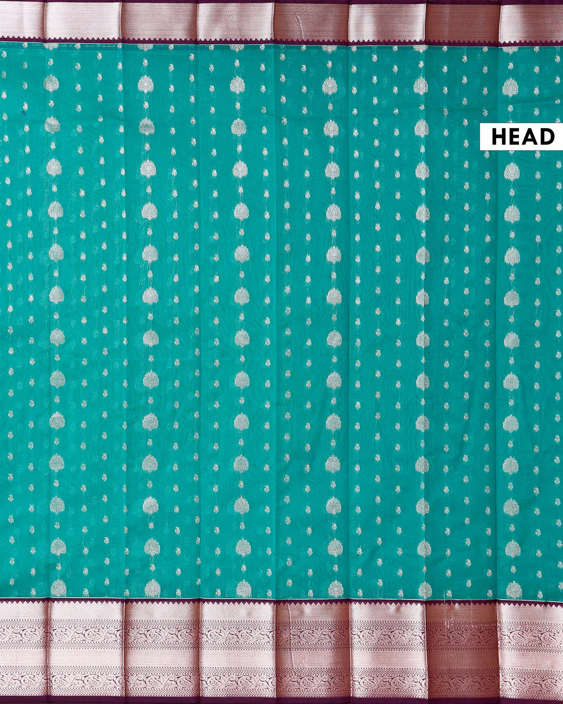 Elegant Elampillai Silk Cotton Saree with Intricate Zari Buttis and Contrast Border - Turquoise 