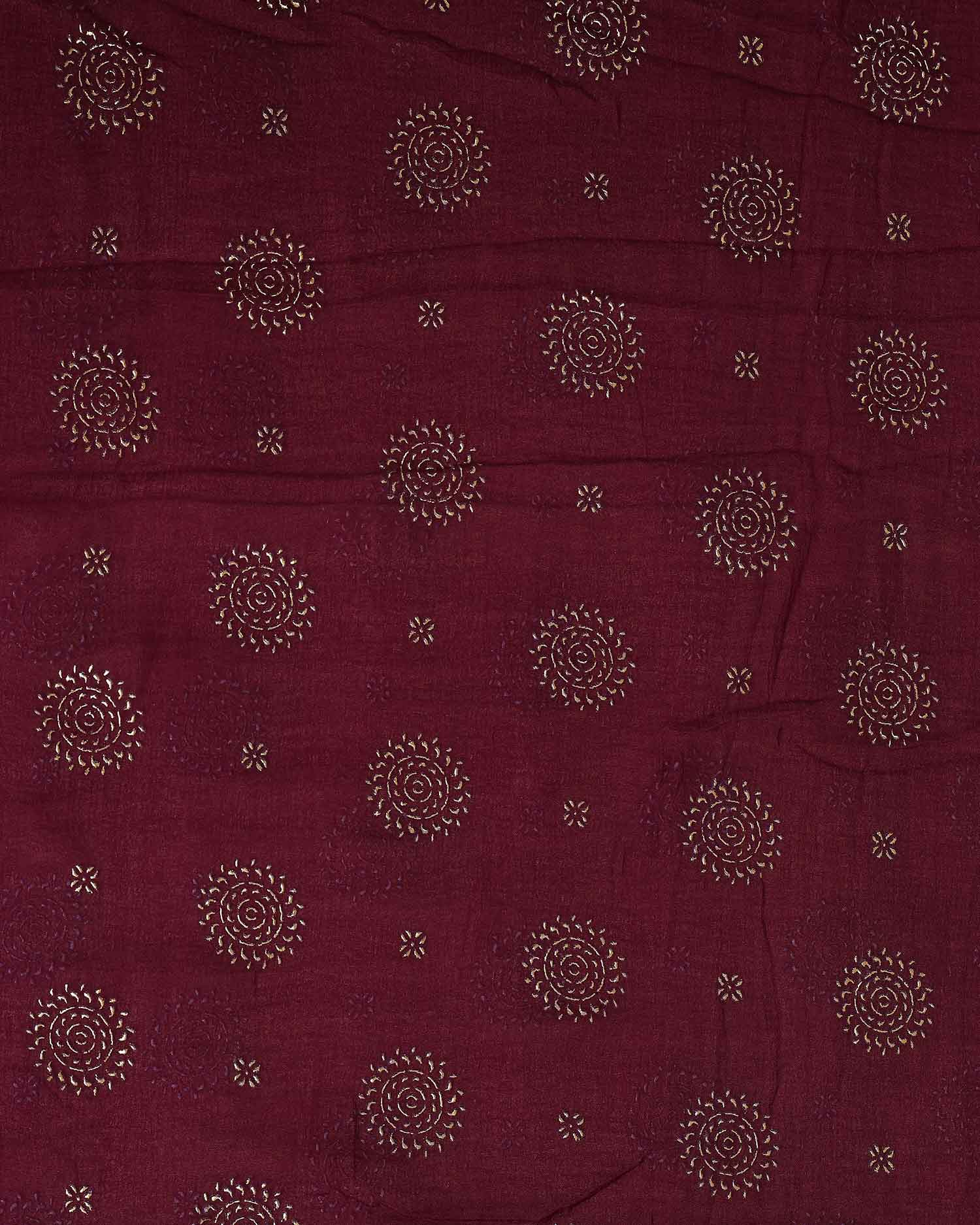 Elegant Women’s Dupatta with All Over Circular Sequin Butta Motifs with Delicate Embroidery & Tassel Border, Purple