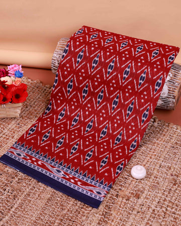 All-Over Floral Printed Voile Saree with Intricate Contrast Border – Red