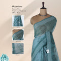 Bengal Cotton Saree With Woven Butta Motifs And Contrast Border In  Green Draped Front View