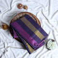 Banana Pith Saree in Multi Colors with Subtle Stripes and Elegant Woven Details