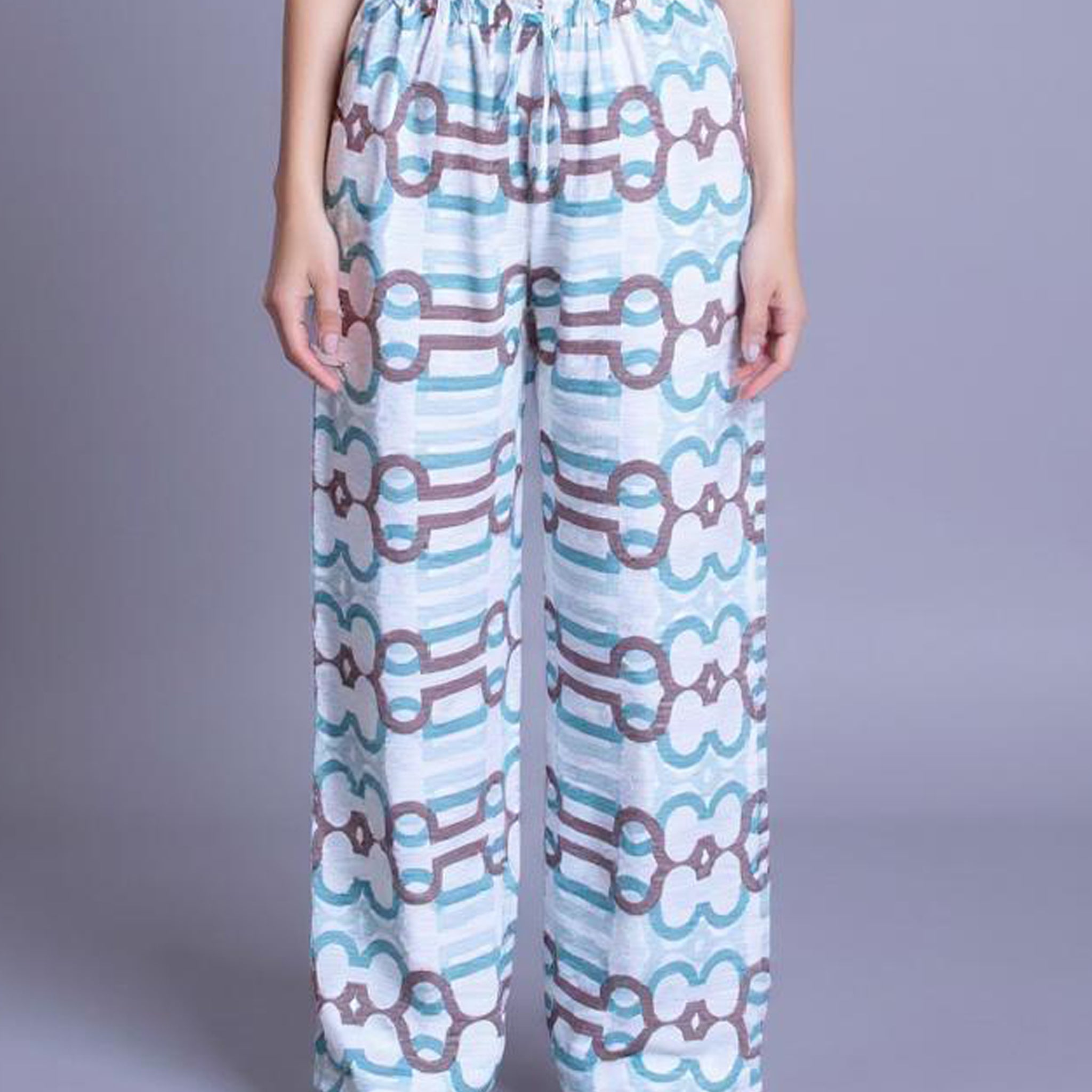Abstract Print Relaxed Fit Palazzo Pant - Multi