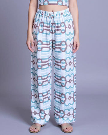 Abstract Print Relaxed Fit Palazzo Pant - Multi