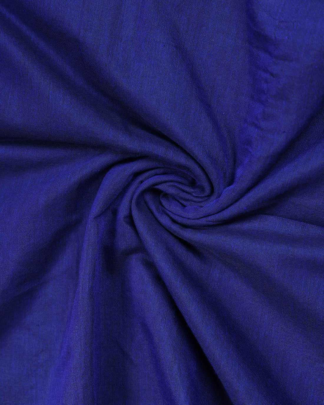 Handloom Traditional Khadi Cotton Saree with Woven Border and Contrast Printed Blouse Piece - Royal Blue