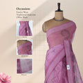Bengal Cotton Saree With Woven Butta Motifs And Contrast Border In  Onion Pink Draped Front View