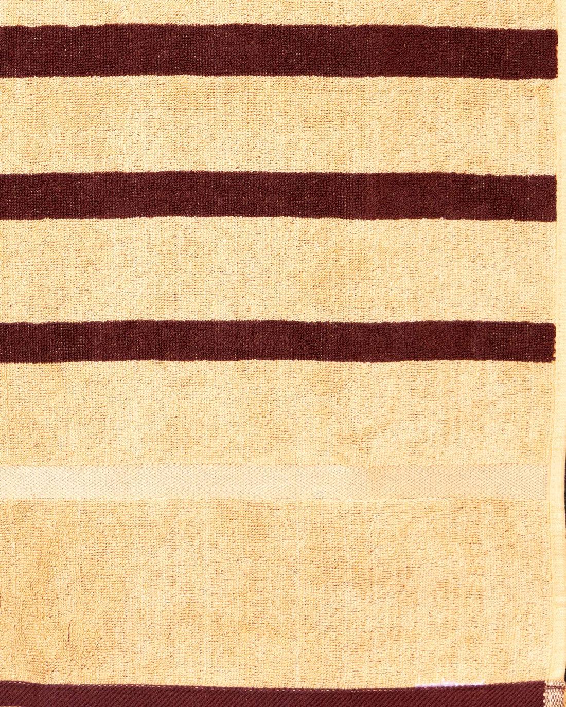 Elegant Classic Striped Woven Bath Towel - Beige