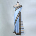 Light Blue Mangalagiri Cotton Saree for Women | Festive Summer Collection | Jeyachandran - Full View