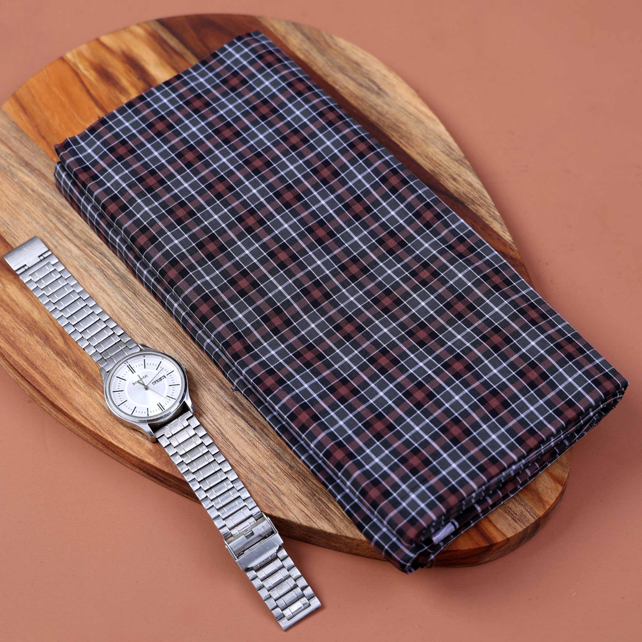 Nandu Brand Men's Premium Cotton Checked 2.20 Meter Stitched Lungi - Multi