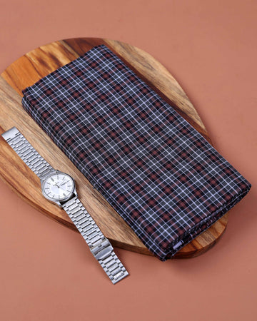 Nandu Brand Men's Premium Cotton Checked 2.20 Meter Stitched Lungi - Multi