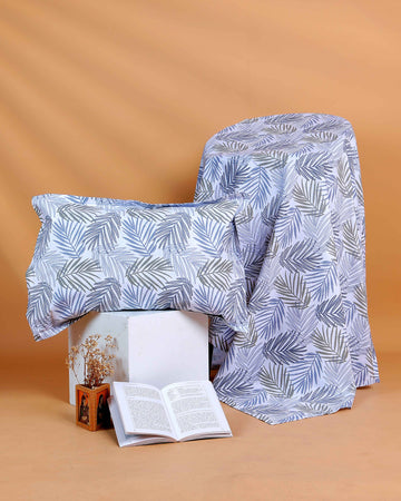 Ethereal Floral Dream Single Bed Cover With Pillow Cover- Cream