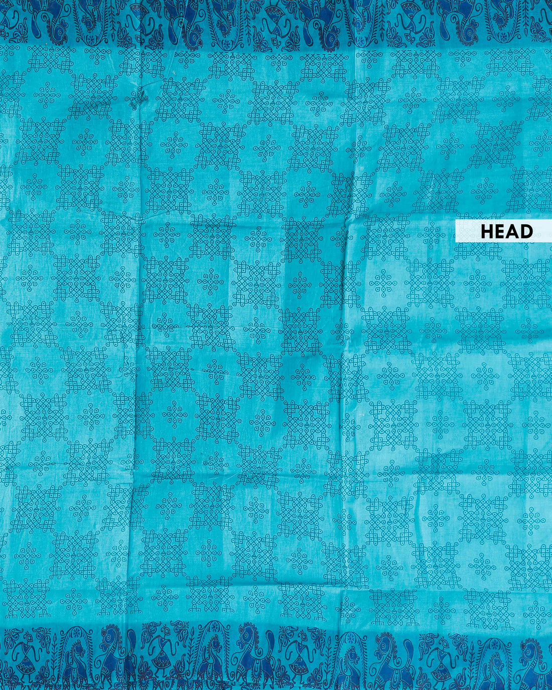 Elegant Sungudi Cotton Saree with Traditional Pattern Design - Blue