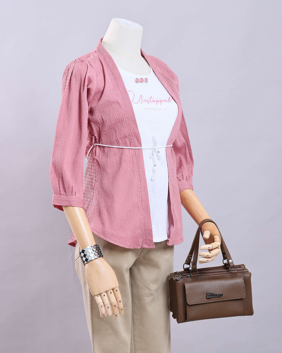 Women Pink Western Top