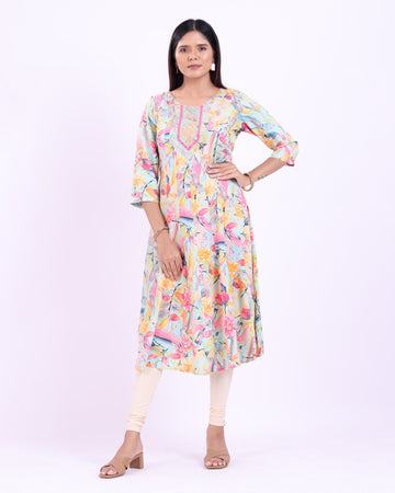 Designer Multi Printed Women's Kurti