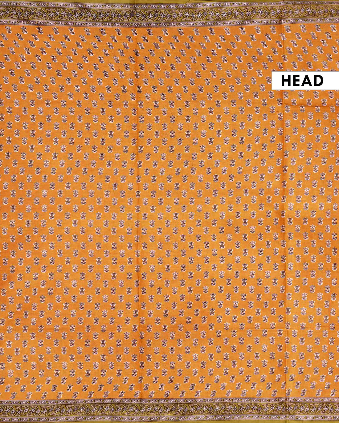 All-Over Floral Printed Voile Saree with Intricate Contrast Border – Yellow