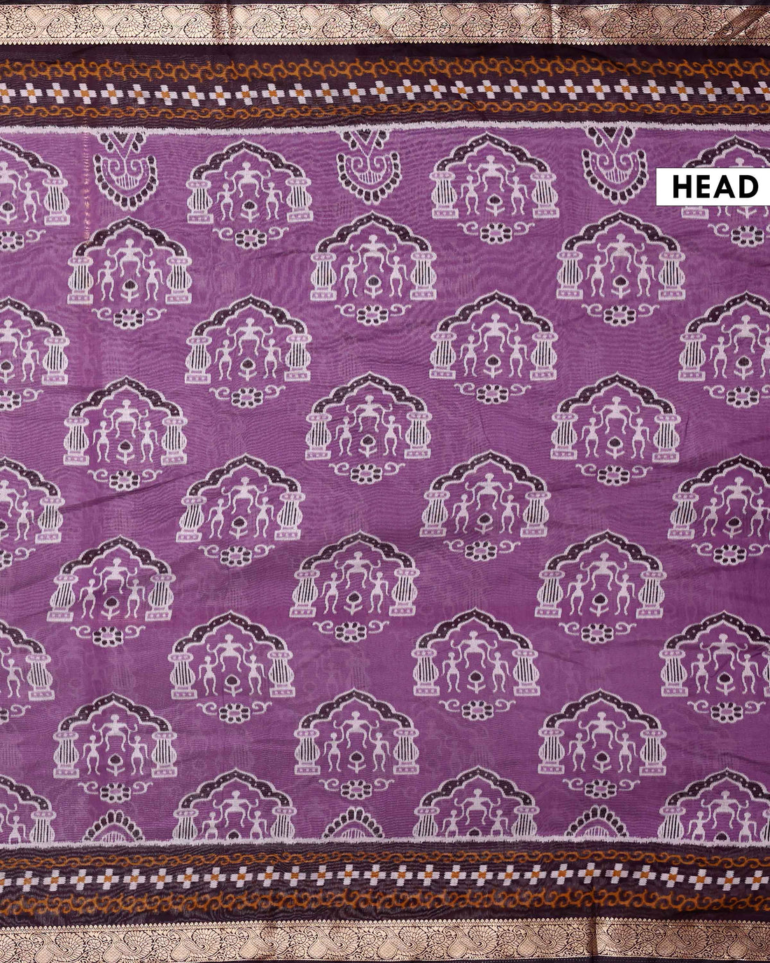 Elegant Semi Chanderi Saree with Traditional Floral Motifs and Zari Woven Contrast Border - Purple