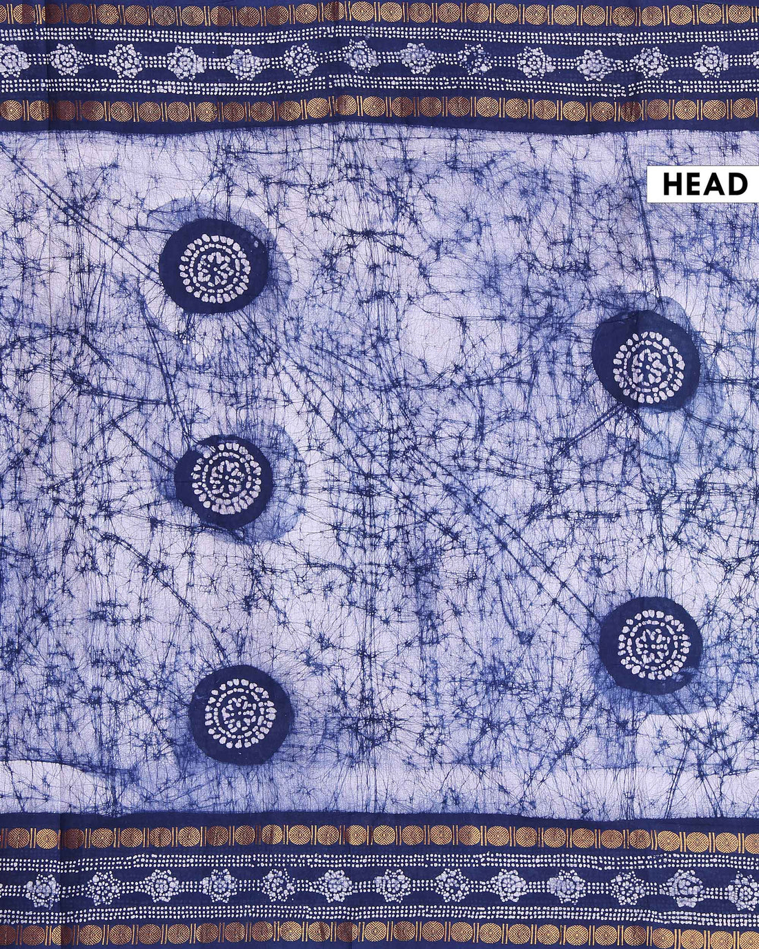 Traditional Sungudi Cotton Saree with Handcrafted Tie-Dye Design and Elegant Zari Woven Border - Blue