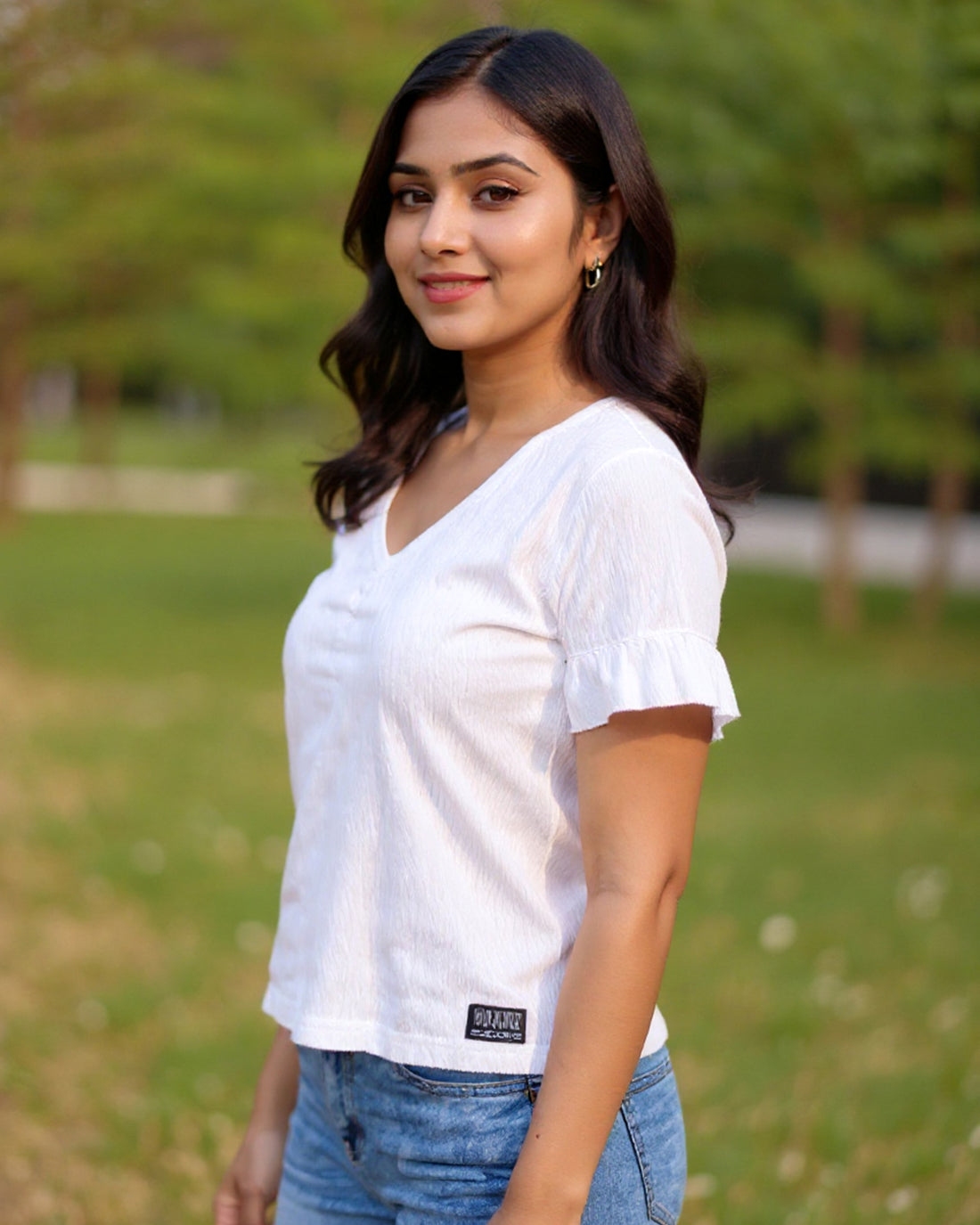 Women White Colour T-Shirt